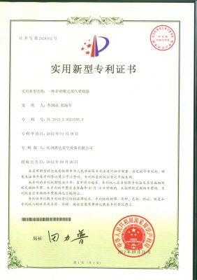 Patent certificate 